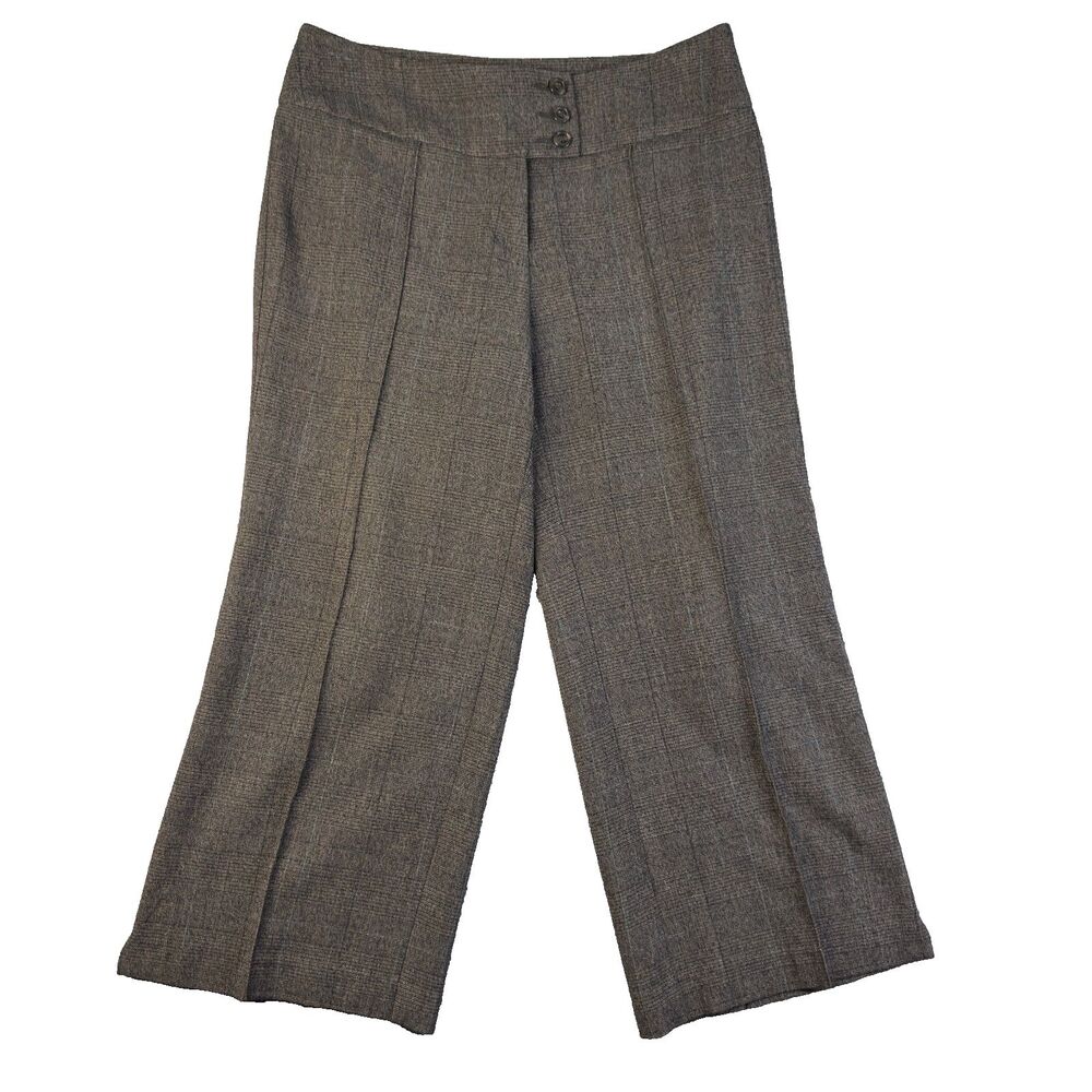 Cabi Pants Womens 4 Brown Crop Flat Front High Rise Career Office Preppy Date